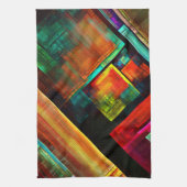 Kleurrijke vierkanten Modern Abstract kunstpatroon Theedoek (Verticaal)