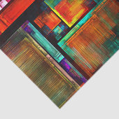 Kleurrijke vierkanten Modern Abstract kunstpatroon Tissuepapier (Detail)
