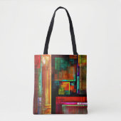 Kleurrijke vierkanten Modern Abstract kunstpatroon Tote Bag (Voorkant)