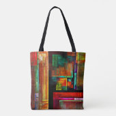 Kleurrijke vierkanten Modern Abstract kunstpatroon Tote Bag (Achterkant)