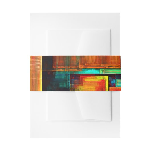 Kleurrijke vierkanten Modern Abstract kunstpatroon Uitnodigingen Wikkel (Voorkant Voorbeeld)