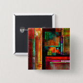 Kleurrijke vierkanten Modern Abstract kunstpatroon Vierkante Button 5,1 Cm (Voorkant /achterkant)