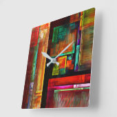 Kleurrijke vierkanten Modern Abstract kunstpatroon Vierkante Klok (Hoek)