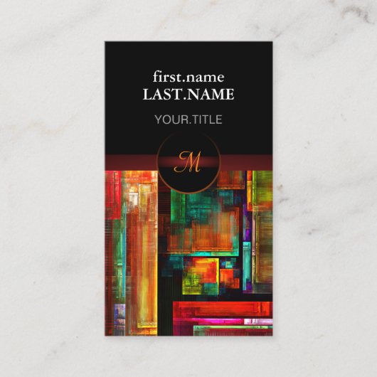 Kleurrijke vierkanten Modern Abstract kunstpatroon Visitekaartje (Voorkant)
