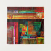 Kleurrijke vierkanten Modern Abstract kunstpatroon Wandkleed (Voorkant (horizontaal))