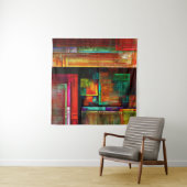 Kleurrijke vierkanten Modern Abstract kunstpatroon Wandkleed (In Situ (horizontaal))