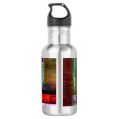 Kleurrijke vierkanten Modern Abstract kunstpatroon Waterfles (Achterkant)