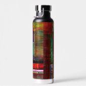 Kleurrijke vierkanten Modern Abstract kunstpatroon Waterfles (Rechts)