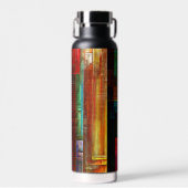 Kleurrijke vierkanten Modern Abstract kunstpatroon Waterfles (Voorkant)