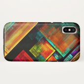 Kleurrijke vierkanten moderne abstracte kunstpatro Case-Mate iPhone case (Achterkant (horizontaal))