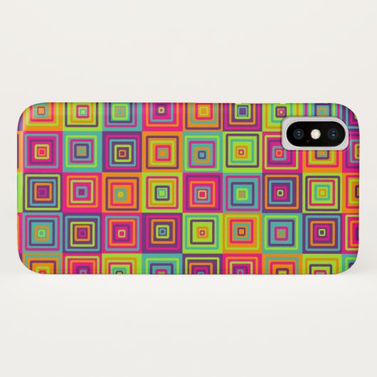 kleurrijke vierkanten patroon Case-Mate iPhone case (Achterkant (horizontaal))