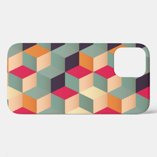 Kleurrijke vierkanten, retro geometrisch patroon. Case-Mate iPhone case (Achterkant (horizontaal))