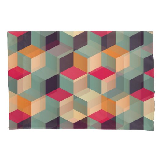 Kleurrijke vierkanten, retro geometrisch patroon. kussensloop (Voorkant)