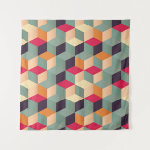 Kleurrijke vierkanten, retro geometrisch patroon. wandkleed
