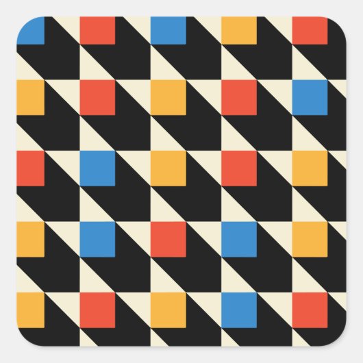 Kleurrijke vierkanten Stickers (Voorkant)