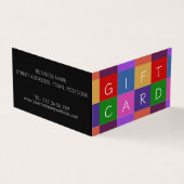 KLEURRIJKE VIERKANTEN ZAKELIJK GEVOUWEN CADEAUBON VISITEKAARTJE (Buitenkant)