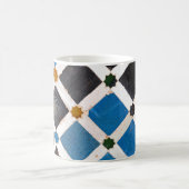 Kleurrijke vierkantjes en sterrenmozaïekpatroon koffiemok (Center)