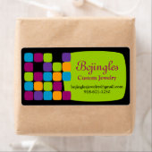 Kleurrijke vierkantjes Groene Verzendlabels Etiket (Insitu)