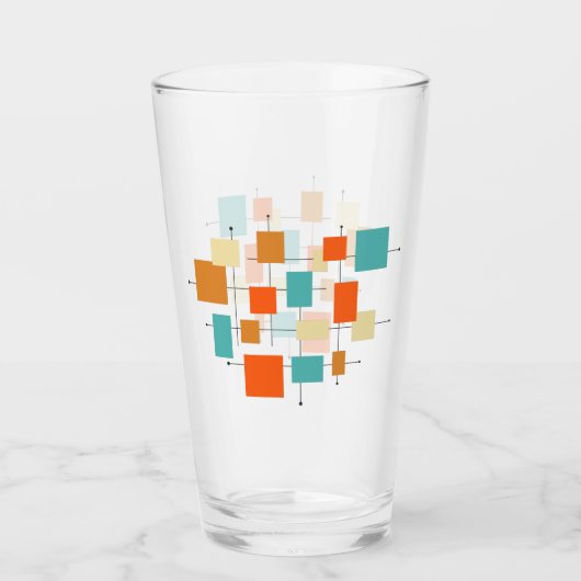 Kleurrijke vierkantjes Middeleeuwse Retrovierplein Glas (Voorkant)