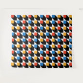 Kleurrijke Vierkantjes Tapijt - Wit Wandkleed (Voorkant (horizontaal))