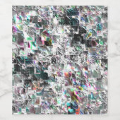 Kleurrijke vierkantjes vergelijkbaar met cd-onderd wijn etiket (Enkel label)