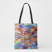 Kleurrijke Vierkantjes Zwenken Tas (Voorkant)