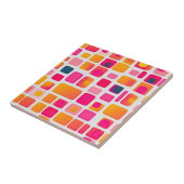 Kleurrijke vierkantsblokken Abstracte patroonretro Tegeltje (Zijkant)