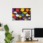 Kleurrijke Vietnamese hanglantaarns Poster (Thuiskantoor)