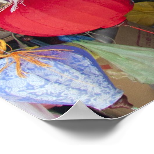 Kleurrijke Vietnamese hanglantaarns Poster (Hoek)