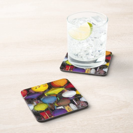 Kleurrijke Vietnamese lantaarns Bier Onderzetter (Rechterzijde)