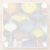 Kleurrijke Vietnamese lantaarns Glazen Onderzetter (Achterkant)