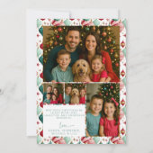 Kleurrijke vijf foto vrolijke kerst feestdagenkaart (Achterkant)
