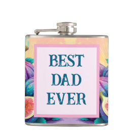 Kleurrijke vijg met beste vader ooit heupfles