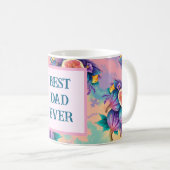 Kleurrijke vijg met beste vader ooit koffiemok (Voorkant rechts)