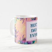 Kleurrijke vijg met beste vader ooit koffiemok (Voorkant links)