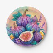 Kleurrijke vijg papieren bordje (Voorkant)