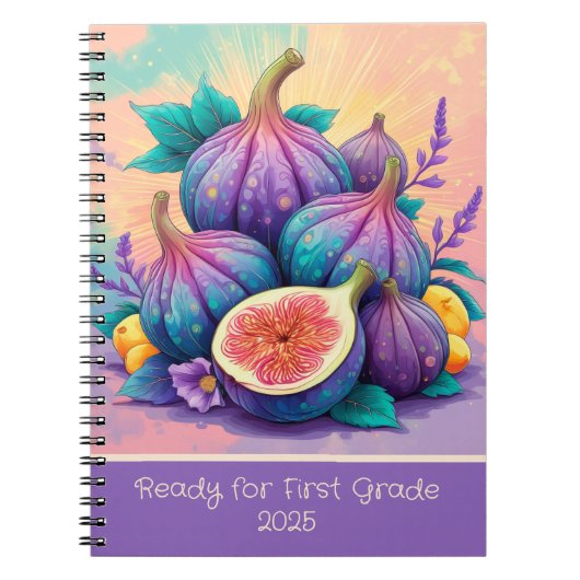 Kleurrijke vijg voor 1e klas 2025 notitieboek (Voorkant)