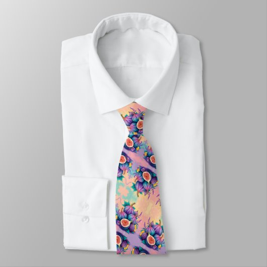 Kleurrijke vijg voor Vaderdag Stropdas (Gebonden)