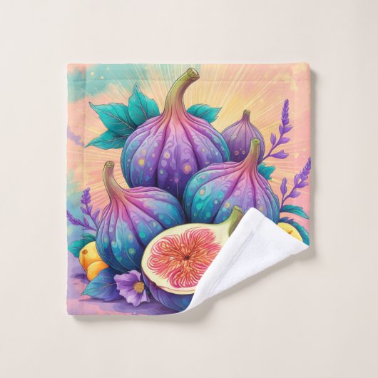 Kleurrijke vijg washandje (Wasdoekje)