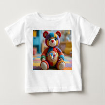 Kleurrijke vilten teddybeer