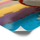 Kleurrijke vilten teddybeer perfect poster (Hoek)