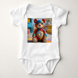 Kleurrijke vilten teddybeer romper