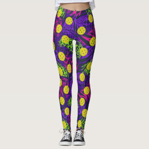 Kleurrijke vingerafdruk Feathers Fun Pickleball Leggings