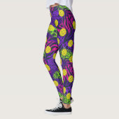 Kleurrijke vingerafdruk Feathers Fun Pickleball Leggings (Links)