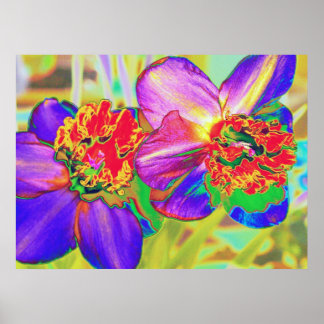 Kleurrijke vingerafdruk poster