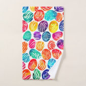 Kleurrijke vingerafdrukkunst bad handdoek (Handdoek)
