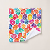 Kleurrijke vingerafdrukkunst bad handdoek (Wasdoekje)