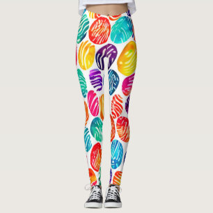 Kleurrijke vingerafdrukkunst leggings