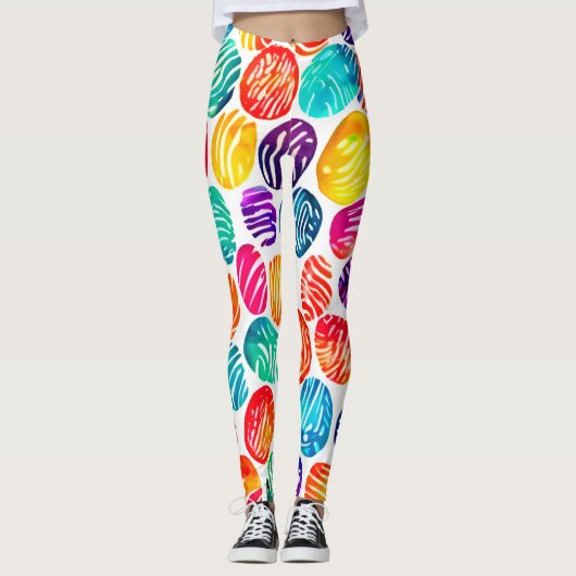 Kleurrijke vingerafdrukkunst leggings (Voorkant)