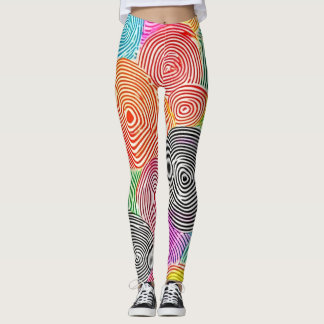 Kleurrijke vingerafdrukpatronen Abstracte kunst Leggings